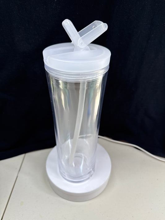 20 oz acrylic snowglobe tumbler