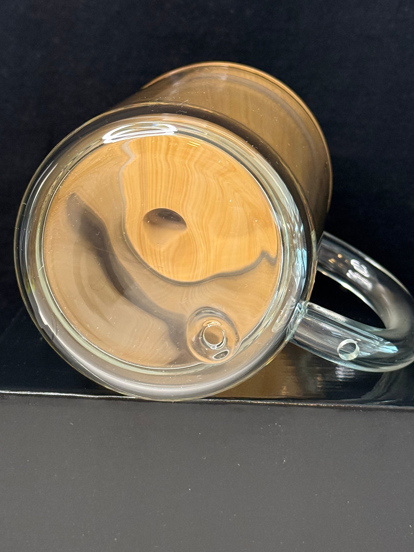 15oz glass snowglobe coffee cup