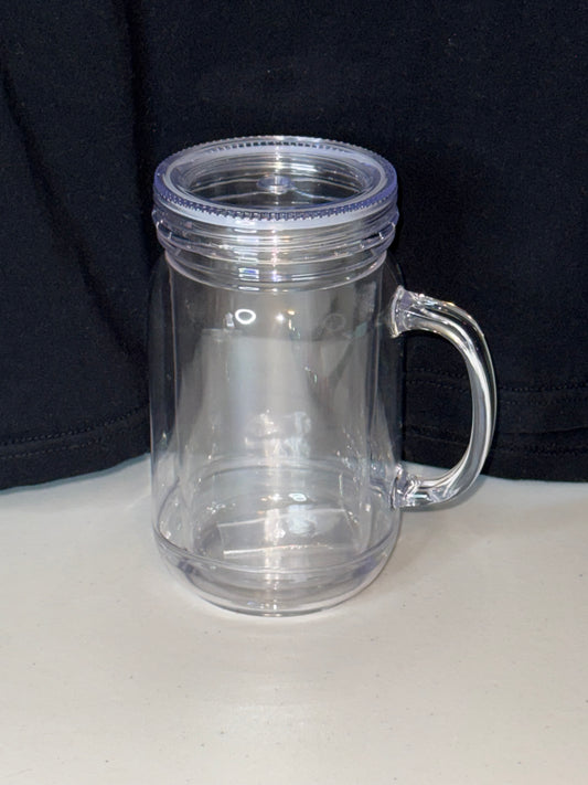 20 oz mason jar acrylic snow globe tumbler