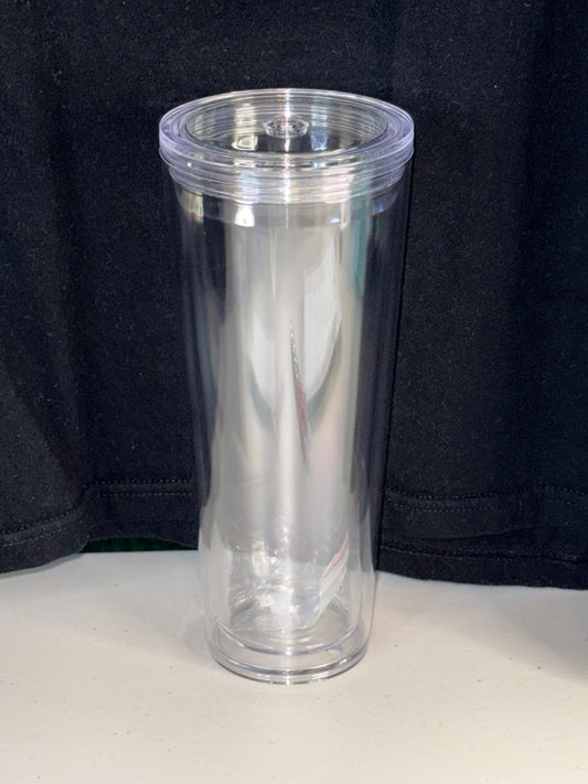 24 oz tapered snow globe acrylic tumbler