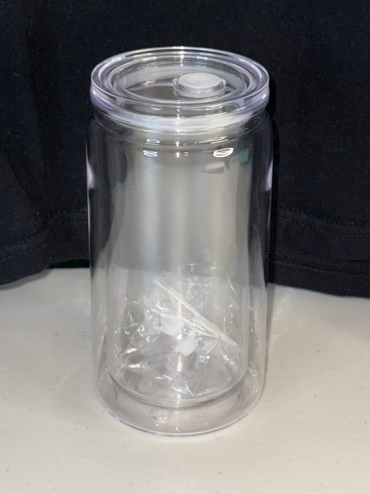 16 oz acrylic snowglobe tumbler