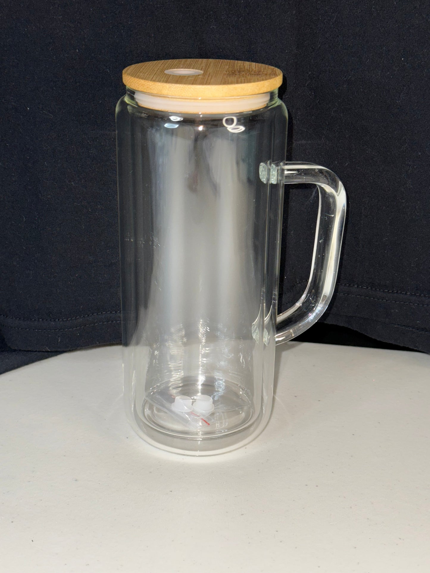 20 oz glass snowglobe tumblers with handle