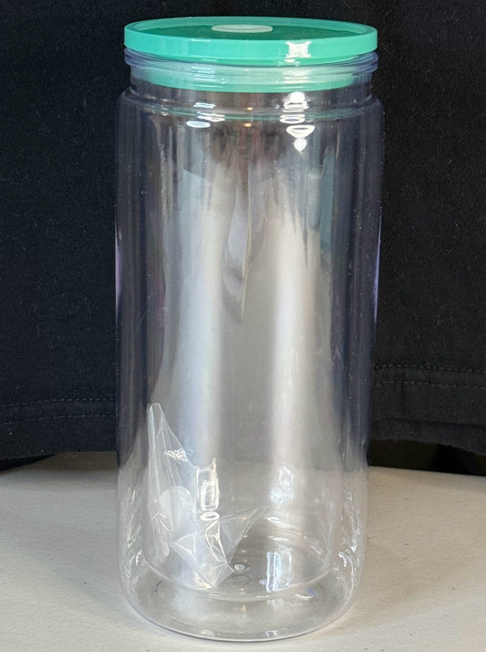 16oz glass snow globe tumbler